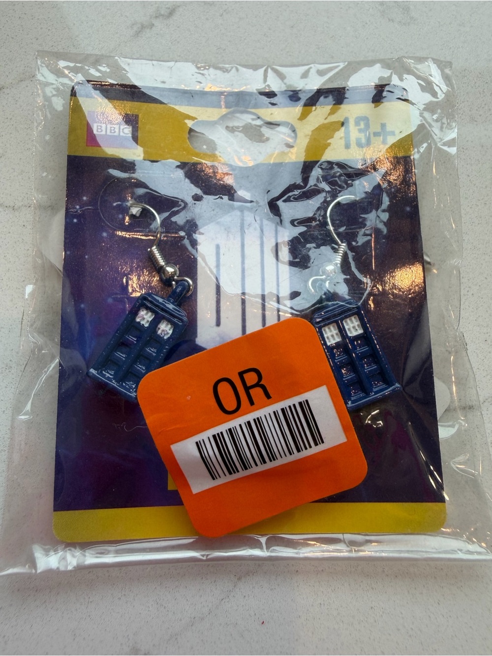 Doctor Who TARDIS Drop Earrings - Blue Police Box Design NWT